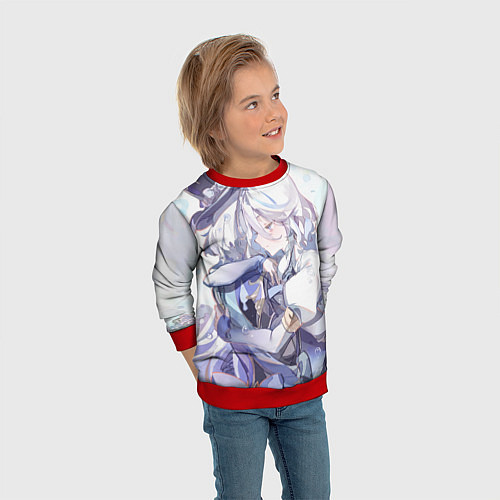 Детский свитшот Genshin Impact Furina hugs / 3D-Красный – фото 3