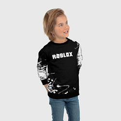 Свитшот детский Roblox текстура краски белые, цвет: 3D-черный — фото 2