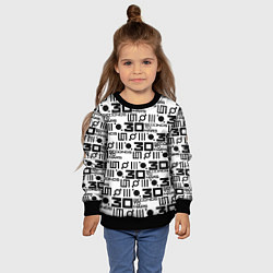 Свитшот детский Thirty Seconds to Mars pattern rock, цвет: 3D-черный — фото 2