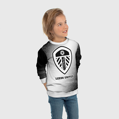 Детский свитшот Leeds United sport на светлом фоне / 3D-Белый – фото 3