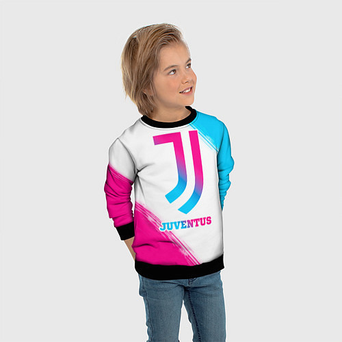 Детский свитшот Juventus neon gradient style / 3D-Черный – фото 3