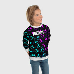 Свитшот детский Marshmello neon fortnite, цвет: 3D-белый — фото 2