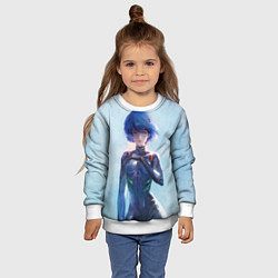 Свитшот детский Рей Аянами из Евангелиона, цвет: 3D-белый — фото 2
