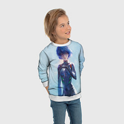 Свитшот детский Рей Аянами из Евангелиона, цвет: 3D-белый — фото 2