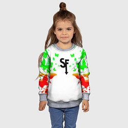 Свитшот детский Sally face бабочки, цвет: 3D-меланж — фото 2