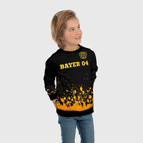 Детский свитшот Bayer 04 - gold gradient посередине / 3D-Черный – фото 3