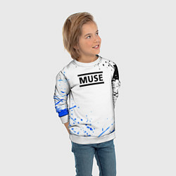 Свитшот детский MUSE рок стиль краски, цвет: 3D-белый — фото 2