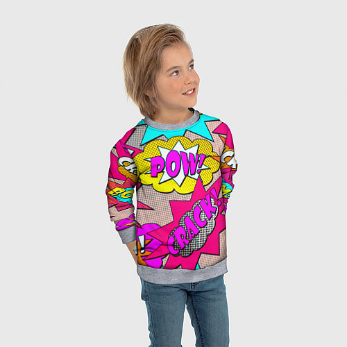 Детский свитшот Pop art - pow / 3D-Меланж – фото 3