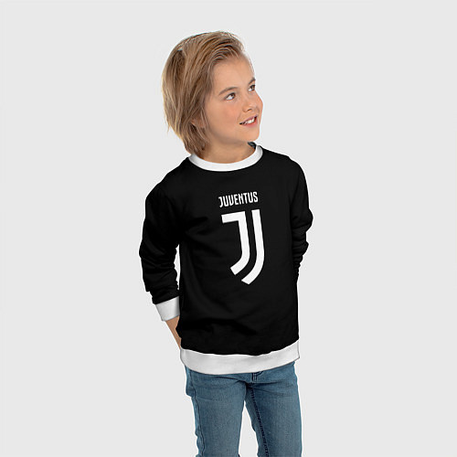 Детский свитшот Juventus sport fc белое лого / 3D-Белый – фото 3