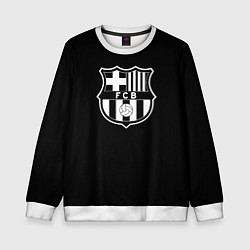 Свитшот детский Barcelona fc club белое лого, цвет: 3D-белый