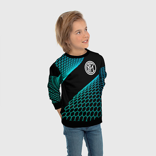 Детский свитшот Inter football net / 3D-Черный – фото 3