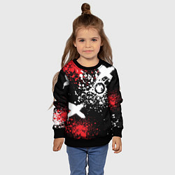 Свитшот детский Дракон уроборос на фоне брызг красок и граффити, цвет: 3D-черный — фото 2