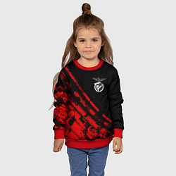 Свитшот детский Benfica sport grunge, цвет: 3D-красный — фото 2