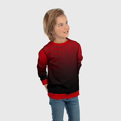 Свитшот детский Красно-чёрный градиент в полоску, цвет: 3D-красный — фото 2