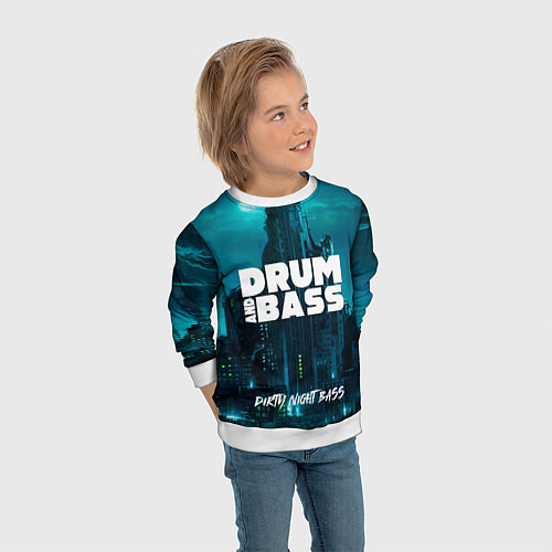 Детский свитшот Dnb night / 3D-Белый – фото 3