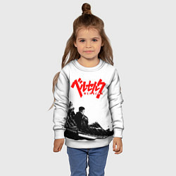Свитшот детский Аниме Берсерк - Гатс лежит, цвет: 3D-белый — фото 2