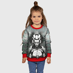 Свитшот детский Бронированная девушка-андроид, цвет: 3D-красный — фото 2