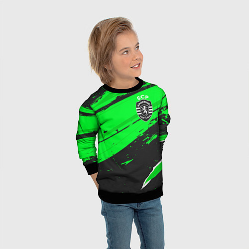 Детский свитшот Sporting sport green / 3D-Черный – фото 3