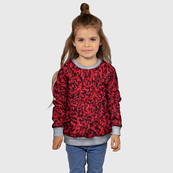 Свитшот детский Тёмно-красный паттерн пятнистый, цвет: 3D-меланж — фото 2