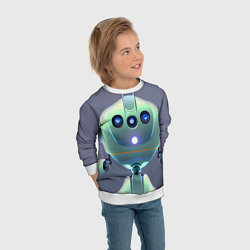 Детский свитшот Робот человекоподобный / 3D-Белый – фото 3