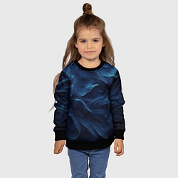 Свитшот детский Синие глубокие абстрактные волны, цвет: 3D-черный — фото 2