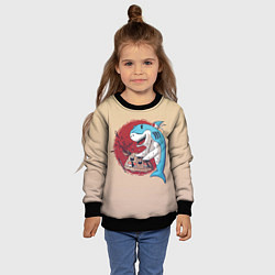 Свитшот детский Sushi shark, цвет: 3D-черный — фото 2