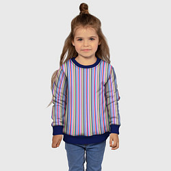 Свитшот детский Разноцветные яркие полосы, цвет: 3D-синий — фото 2
