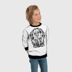 Свитшот детский Skull blonde girl, цвет: 3D-черный — фото 2