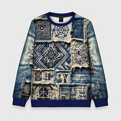Детский свитшот Татуировки майя на дениме
