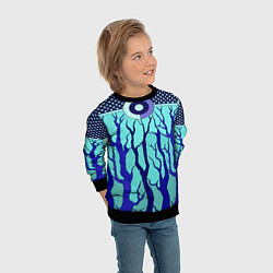 Свитшот детский Turquoise abstraction, цвет: 3D-черный — фото 2