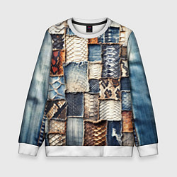 Детский свитшот Змеиная кожа - пэчворк