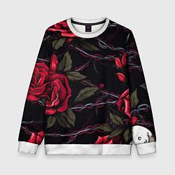 Детский свитшот Череп и красные розы