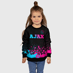 Свитшот детский Ajax - neon gradient посередине, цвет: 3D-черный — фото 2