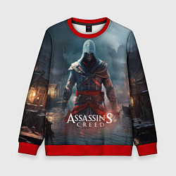 Свитшот детский Assassins creed ночной город, цвет: 3D-красный