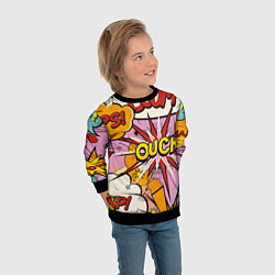 Свитшот детский Oops-boom: комикс бум, цвет: 3D-черный — фото 2