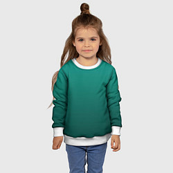 Свитшот детский Градиент нефритовый зелёный, цвет: 3D-белый — фото 2
