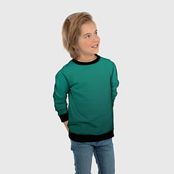 Свитшот детский Градиент нефритовый зелёный, цвет: 3D-черный — фото 2