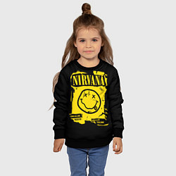 Свитшот детский Nirvana - смайлик, цвет: 3D-черный — фото 2
