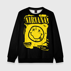 Свитшот детский Nirvana - смайлик, цвет: 3D-черный