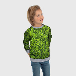 Свитшот детский Зелёная трава листья, цвет: 3D-меланж — фото 2