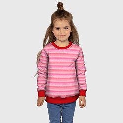 Свитшот детский Нежный розовый полосатый, цвет: 3D-красный — фото 2