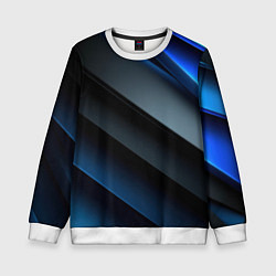 Детский свитшот Темная синяя стильная абстракция на черном фоне