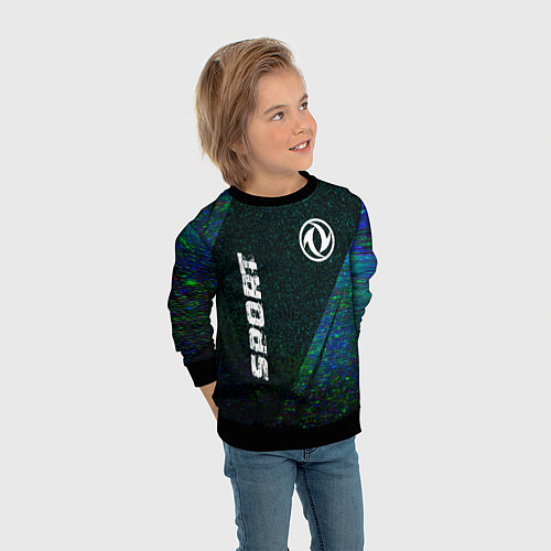 Детский свитшот Dongfeng sport glitch blue / 3D-Черный – фото 3