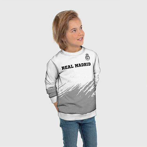 Детский свитшот Real Madrid sport на светлом фоне посередине / 3D-Белый – фото 3