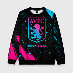 Свитшот детский Aston Villa - neon gradient, цвет: 3D-черный