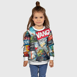 Свитшот детский Vanguard collage - ai art patchwork, цвет: 3D-белый — фото 2