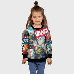 Свитшот детский Vanguard collage - ai art patchwork, цвет: 3D-черный — фото 2