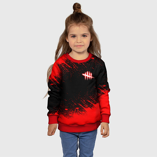 Детский свитшот Dead by daylight огненный / 3D-Красный – фото 4