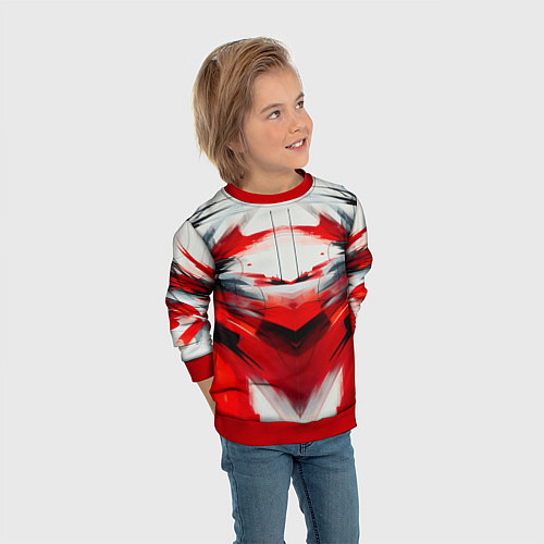 Детский свитшот Абстракция кчб / 3D-Красный – фото 3