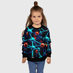 Свитшот детский Молекулы под микроскопом, цвет: 3D-черный — фото 2